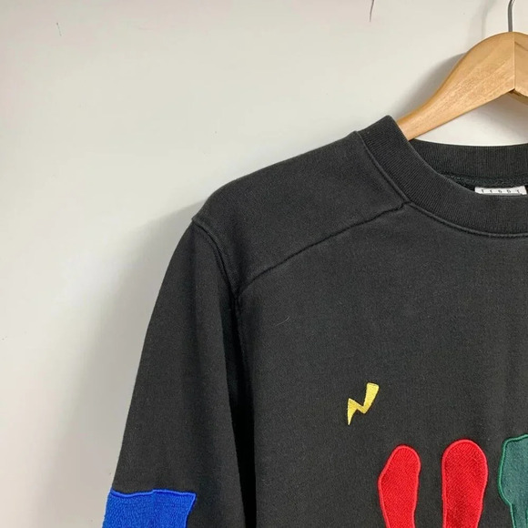 Teddy Fresh Men's HIP Crewneck Sweatshirt Embroidered Streetwear Sweatshirt SZ X - Picture 3 of 11